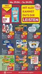 Gazetka promocyjna Aldi Nord - Von Montag - Gazetka - ważna od 04.05 do 04.05.2024 - strona 6 - produkty: aldi, angebot, angebote, butter, eis, eiskaffee, elle, filet, filets, flasche, fleisch, fleischwurst, frischkäse, frischkäsezubereitung, Geflügel, getränk, gutfried, hering, Herings, heringsfilets, hinterschinken, hühner, instantkaffee, jacobs, kaffee, Käse, käsescheiben, mac, milch, milram, Müller, müllermilch, nadler, philadelphia, rapsöl, reis, ring, sahne, Schal, Schale, schinken, Streichzart, teller, Ti, weihenstephan, wurst