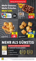 Gazetka promocyjna Lidl - Aktionsprospekt - Gazetka - ważna od 23.09 do 23.09.2023 - strona 4 - produkty: angebot, brot, brötchen, coupon, Donut, donuts, eis, kakao, Käse, Kürbis, Kürbiskernbrötchen, Laugenstange, lebensmittel, LG, nuss, Rauch, reis, Ti