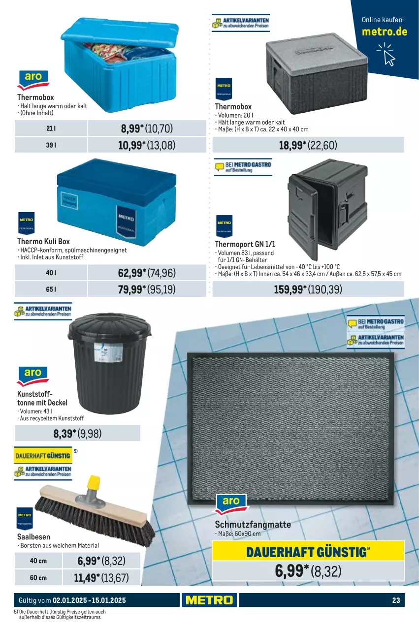 Aktueller Prospekt Metro - GastroJournal - von 02.01 bis 15.01.2025 - strona 23 - produkty: ACC, auer, Behälter, decke, Deckel, eis, lebensmittel, Metro, reis, Ria, schmutzfangmatte, spülmaschinen, Ti