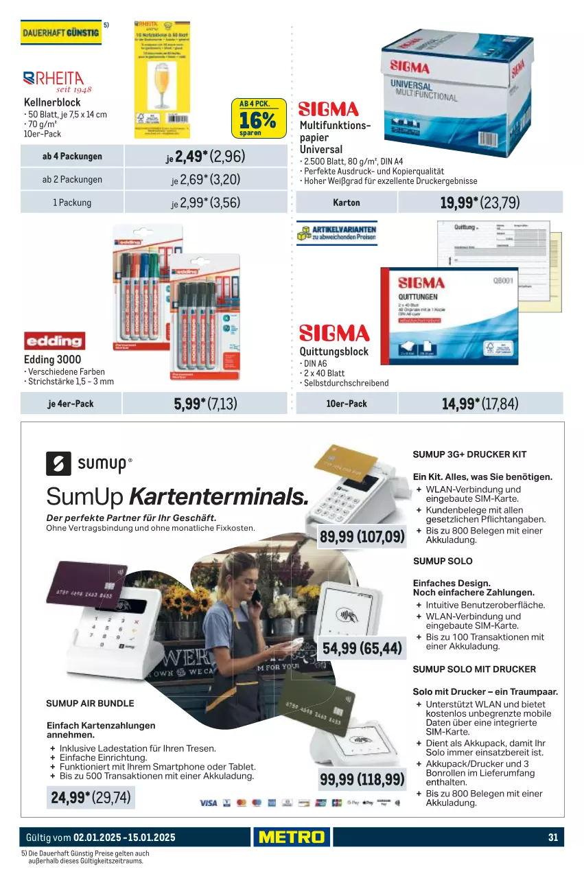 Aktueller Prospekt Metro - GastroJournal - von 02.01 bis 15.01.2025 - strona 31 - produkty: auer, din a4, drucker, eis, elle, ente, papier, reis, Ti