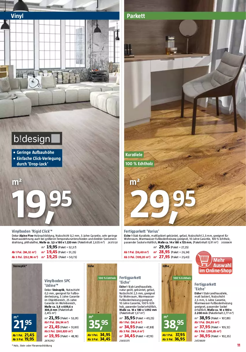 Aktueller Prospekt Bauhaus - Prospekte - von 28.01 bis 25.02.2023 - strona 12 - produkty: Bau, bürste, Fertigparkett, Holz, lack, landhausdiele, Maus, natur, ring, Ti, vinylboden, wasser