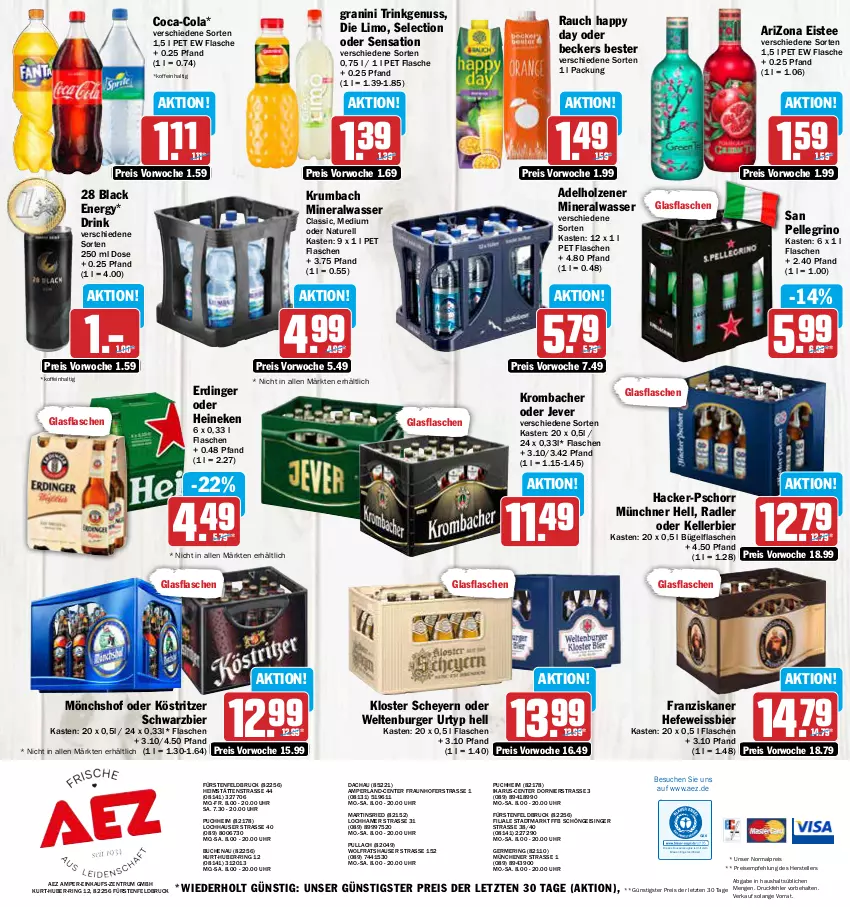 Aktueller Prospekt Aez - Prospekte - von 08.05 bis 13.05.2023 - strona 16 - produkty: adelholzener, AEZ, Alwa, Beckers Bester, bier, buch, bügel, bügelflasche, burger, coca-cola, cola, drink, drucker, eis, eistee, elle, Engel, ente, erdinger, fisch, flasche, franziskaner, Germ, glasflasche, granini, Happy Day, Hefe, heineken, Holz, jever, kellerbier, kerze, köstritzer, krombache, krombacher, krumbach, lack, limo, mineralwasser, Mineralwasser Classic, mönchshof, natur, nuss, perla, radler, Rauch, reis, rel, ring, rum, san pellegrino, tee, teller, Ti, uhr, urtyp, wasser, weissbier, ZTE