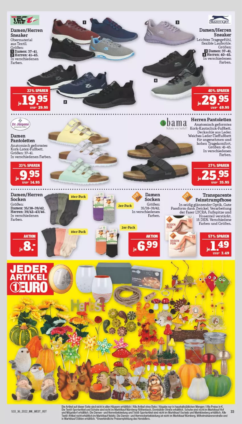 Aktueller Prospekt Marktkauf - Prospekt - von 04.09 bis 10.09.2022 - strona 33 - produkty: bett, decksohle, eis, elle, ente, hose, hosen, kleid, Kleidung, pantolette, pantoletten, reis, Ria, rum, schuhe, sneaker, socken, Sport, Strumpfhose, teller, Ti, WICK