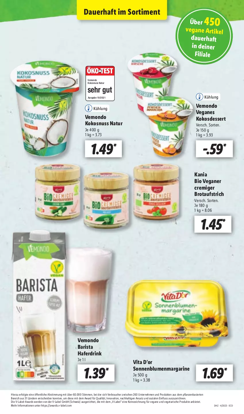 Aktueller Prospekt Lidl - Aktionsprospekt - von 23.01 bis 28.01.2023 - strona 51 - produkty: auer, aufstrich, bio, blume, blumen, brot, brotaufstrich, dessert, drink, erde, hafer, Haferdrink, kokos, kokosnuss, LG, margarine, natur, nuss, pflanze, pflanzen, Rauch, sonnenblume, sonnenblumen, Ti, Vegeta, vita