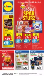 Gazetka promocyjna Lidl - Aktionsprospekt - Gazetka - ważna od 28.01 do 28.01.2023 - strona 1 - produkty: angebot, angebote, auer, Bad, bio, coupon, curry, dip, Dr. Oetker, eis, kleid, Kleidung, Nescafé, nuggets, reis, Schrank, Spezi, Ti, waschmittel