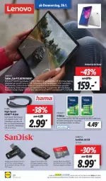Gazetka promocyjna Lidl - Aktionsprospekt - Gazetka - ważna od 28.01 do 28.01.2023 - strona 20 - produkty: akku, blu-ray, deo, elle, fernseher, hama, hauptkamera, HDMI, kamera, Kinder, lautsprecher, lenovo, microsd, microsdxc, ndk, Receiver, rwe, sandisk, Schal, Schale, spee, speicherkarte, tablet, Ti, usb