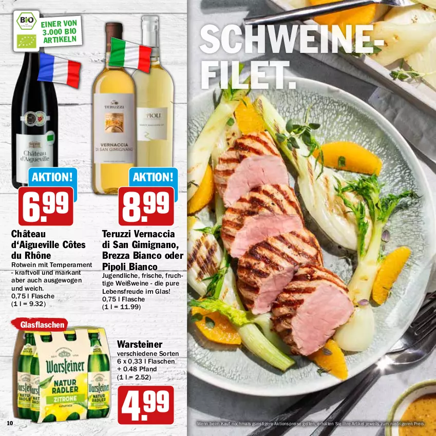 Aktueller Prospekt Hit - Wochenprospekt - von 19.05 bis 14.06.2025 - strona 10 - produkty: ACC, aktionspreis, bio, eis, filet, flasche, frucht, glasflasche, kraft, reis, schwein, schweine, schweinefilet, steiner, Ti, warsteiner, wein, weine, Weißwein