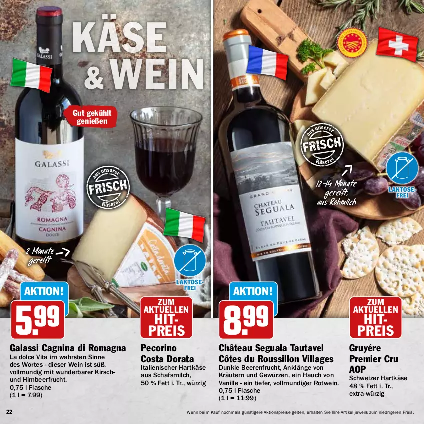Aktueller Prospekt Hit - Wochenprospekt - von 19.05 bis 14.06.2025 - strona 22 - produkty: aktionspreis, beere, beeren, Côtes du Roussillon, eis, elle, flasche, frucht, gewürz, hartkäse, himbeer, italienischer hartkäse, Käse, kirsch, kräuter, kräutern, milch, Pecorino, reis, rotwein, schweizer hartkäse, Ti, vanille, vita, wein