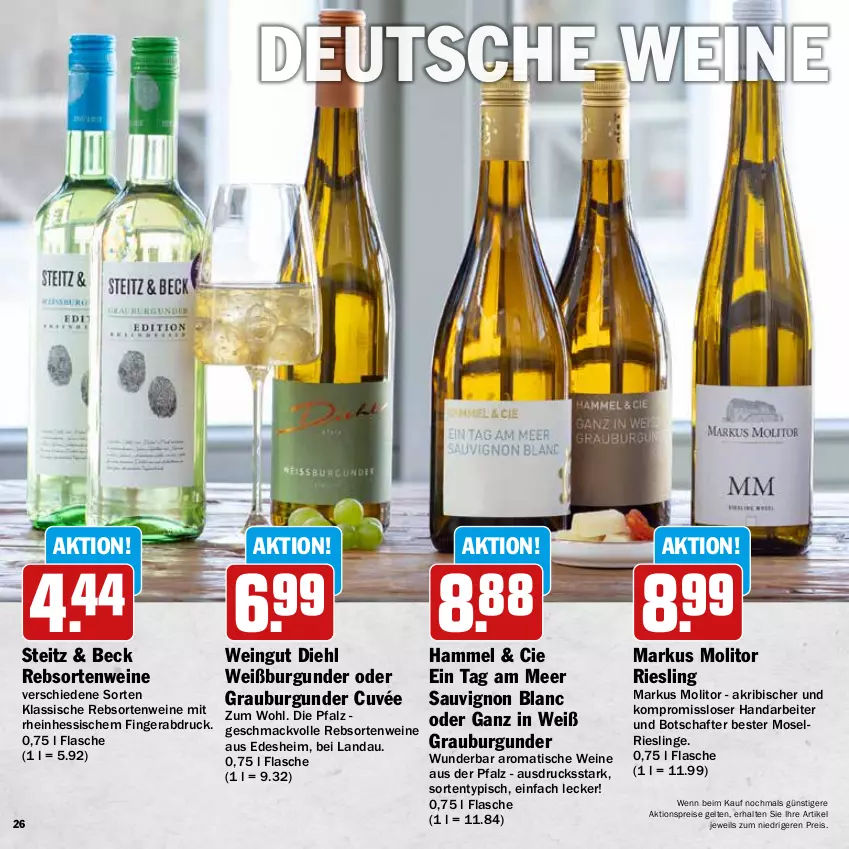 Aktueller Prospekt Hit - Wochenprospekt - von 19.05 bis 14.06.2025 - strona 26 - produkty: aktionspreis, burgunder, cuvée, eis, flasche, grauburgunder, mac, rebsortenweine, reis, riesling, sauvignon, sauvignon blanc, Ti, tisch, wein, weine, Weißburgunder