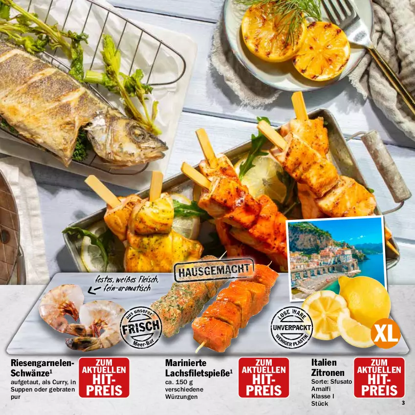 Aktueller Prospekt Hit - Wochenprospekt - von 19.05 bis 14.06.2025 - strona 3 - produkty: braten, curry, eis, elle, filet, filets, fleisch, garnelen, lachs, lachsfilet, lachsfilets, reis, riesengarnelen, suppe, suppen, Ti, tisch, zitrone, zitronen