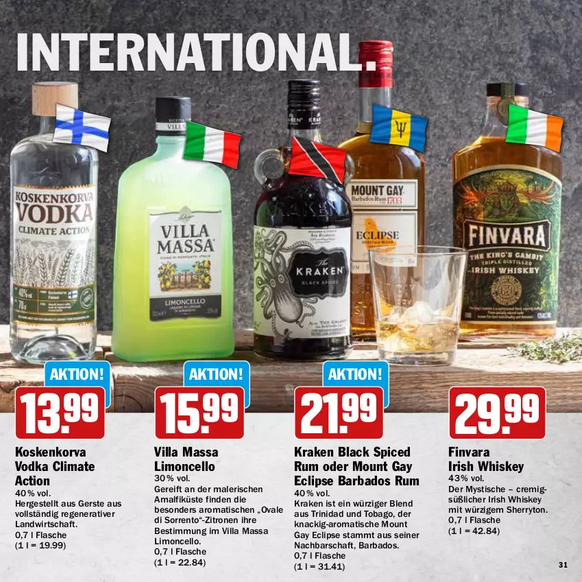 Aktueller Prospekt Hit - Wochenprospekt - von 19.05 bis 14.06.2025 - strona 31 - produkty: Bad, flasche, irish whiskey, lack, limo, rum, Ti, tisch, vodka, whiskey, zitrone, zitronen