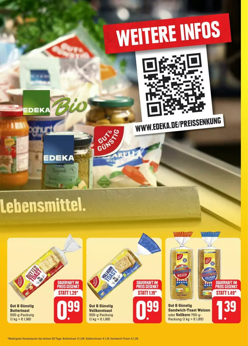 Aktueller Prospekt Edeka - Prospekte - von 20.01 bis 27.01.2024 - strona 21 - produkty: butter, Buttertoast, eis, korn, reis, sandwich, Ti, toast, ZTE