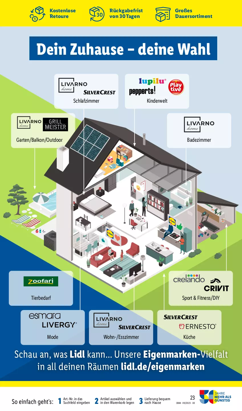 Aktueller Prospekt Lidl - Aktuelle Onlineshop-Highlights - von 01.09 bis 30.09.2023 - strona 23 - produkty: auer, Bad, Esszimmer, Garten, Kinder, korb, küche, Mode, rwe, schlafzimmer, Sport, Ti, tierbedarf