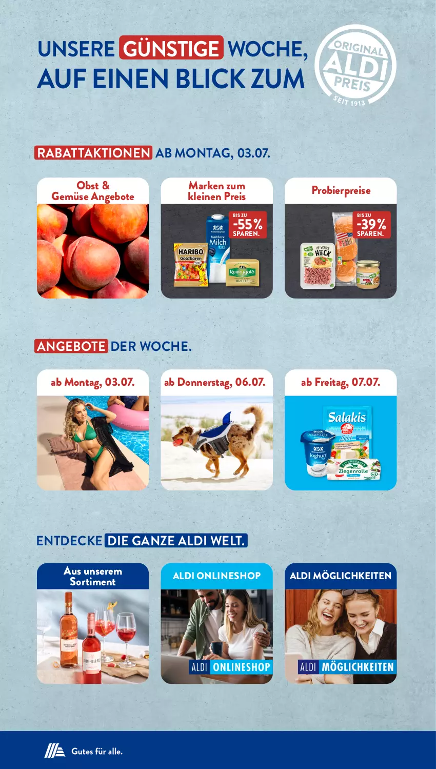 Aktueller Prospekt AldiSud - NÄCHSTE WOCHE - von 03.07 bis 08.07.2023 - strona 2 - produkty: aldi, angebot, angebote, bier, decke, eis, leine, obst, reis, Ti