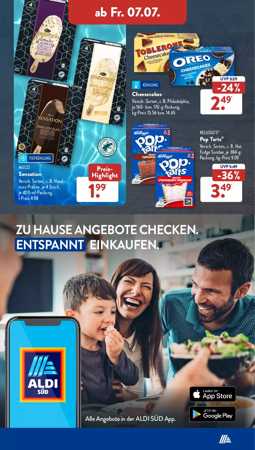 Aktueller Prospekt AldiSud - NÄCHSTE WOCHE - von 03.07 bis 08.07.2023 - strona 31 - produkty: aldi, angebot, angebote, cheesecake, eis, haselnuss, nuss, philadelphia, reis, Ti