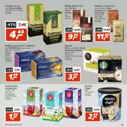 Gazetka promocyjna Real - Gazetka - ważna od 06.08 do 06.08.2022 - strona 11 - produkty: bella crema, beutel, bohne, bohnen, dallmayr, dolce gusto, eis, erde, espresso, frappé, früchte, Früchtetee, getränk, getränke, melitta, Meßmer, Nescafé, oder espresso, prodomo, reis, starbucks, tee, teekanne, Ti