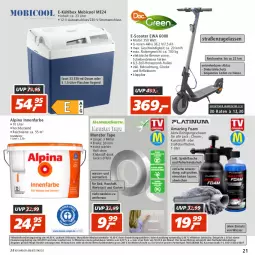 Gazetka promocyjna Real - Gazetka - ważna od 06.08 do 06.08.2022 - strona 21 - produkty: akku, alpina, auto, Bad, Bank, beleuchtung, Brei, decke, eis, flasche, Garten, innenfarbe, kühlbox, lack, Liege, monster, Rauch, Reinigung, Reinigungsschaum, reis, scooter, sprühflasche, Ti, wasser