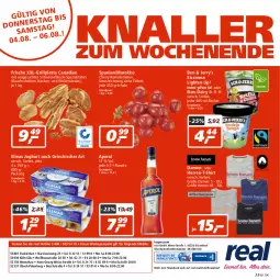 Gazetka promocyjna Real - Gazetka - ważna od 06.08 do 06.08.2022 - strona 24 - produkty: aperol, Bau, bauchscheiben, Becher, bosch, creme, eis, eiscreme, elinas, elinas joghurt, elle, flasche, fleisch, grill, grillplatte, herren-t-shirt, joghur, joghurt, joghurt nach, latte, LG, Metro, Narzissen, payback, reis, Ria, Romatomaten, Rückensteak, rückensteaks, Schal, Schale, schwein, schweine, schweinefleisch, shirt, Spezi, Spiele, steak, steaks, T-Shirt, Ti, tomate, tomaten, wein, weine