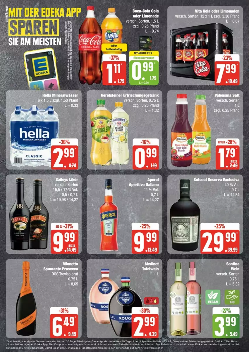 Aktueller Prospekt Edeka - Prospekte - von 22.06 bis 29.06.2024 - strona 18 - produkty: Alwa, brut, deka, eis, limo, limonade, mineralwasser, reis, Ti, wasser, ZTE