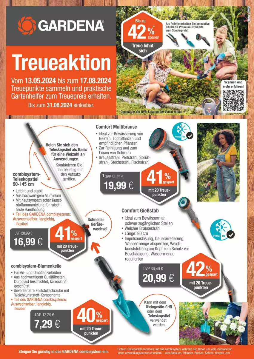 Aktueller Prospekt Edeka - Prospekte - von 22.06 bis 29.06.2024 - strona 23 - produkty: auer, blume, blumen, brause, eis, elle, ente, erde, gardena, lachs, Mantel, pflanze, pflanzen, Reinigung, reis, ring, rwe, Teleskop, teleskopstiel, Ti, topf, wasser