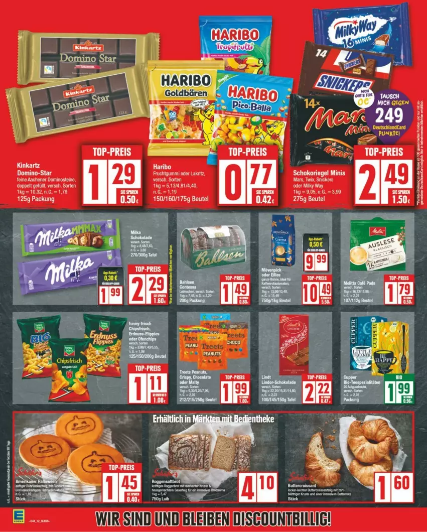 Aktueller Prospekt Edeka - Prospekte - von 28.10 bis 02.11.2024 - strona 12 - produkty: beutel, Dominosteine, eis, frucht, fruchtgummi, haribo, Lakritz, oder lakritz, reis, rel, Ti, top-preis