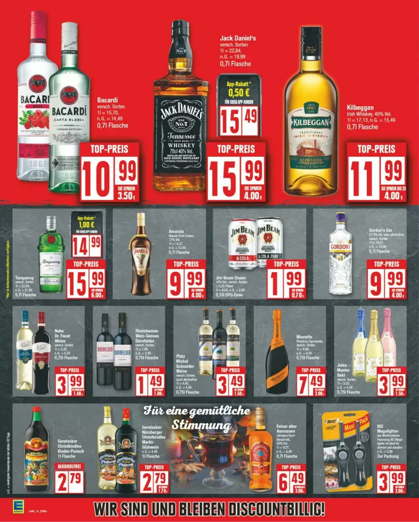 Aktueller Prospekt Edeka - Prospekte - von 28.10 bis 02.11.2024 - strona 14 - produkty: eis, flasche, jack daniel, jack daniel's, reis, top-preis