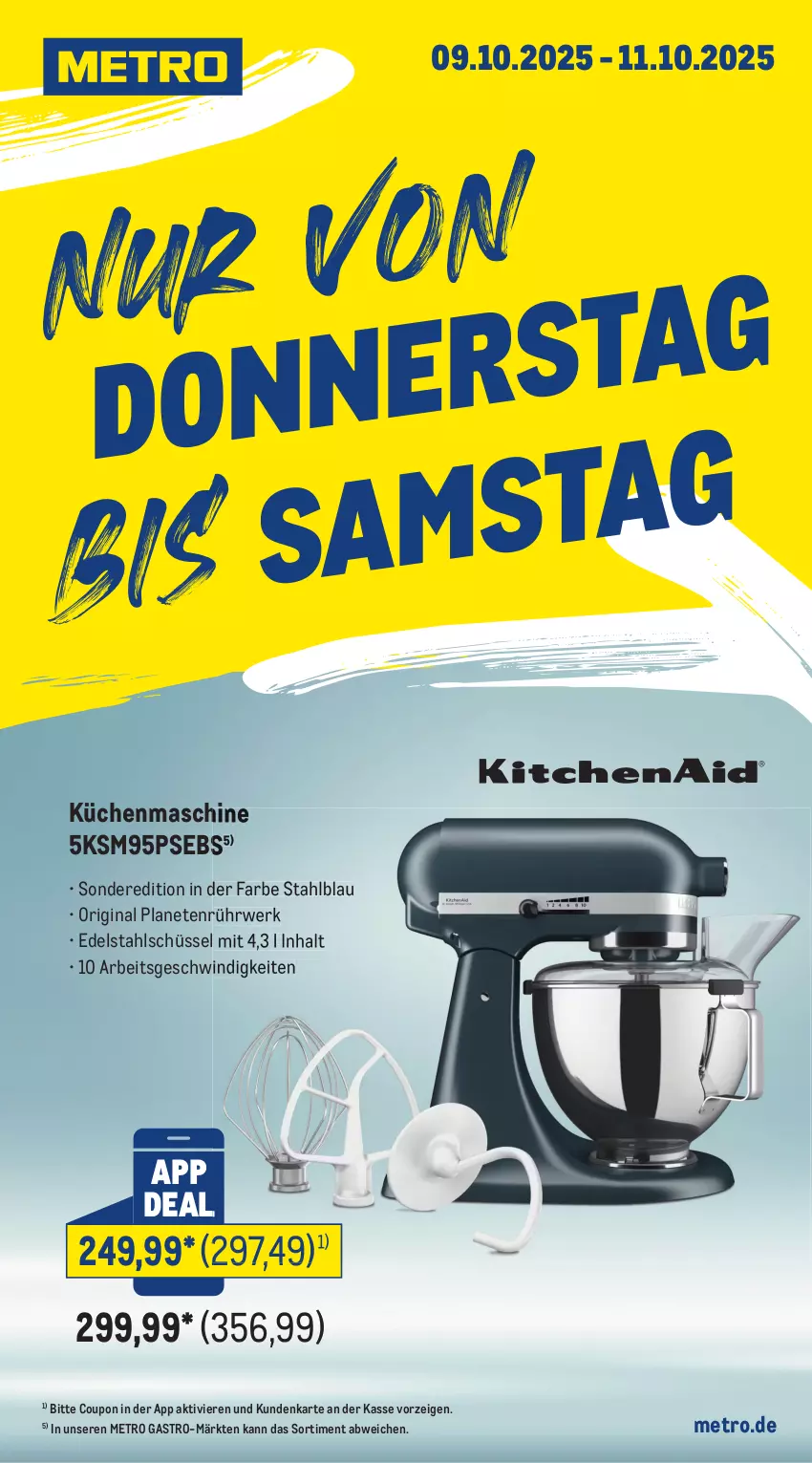 Aktueller Prospekt Metro - App Deals - von 06.10 bis 11.10.2025 - strona 3 - produkty: coupon, edelstahl, gin, küche, Küchen, küchenmaschine, Metro, metro gastro, rwe, schüssel, Ti