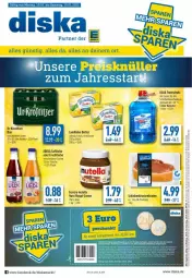 Gazetka promocyjna Diska - Prospekte - Gazetka - ważna od 15.01 do 15.01.2022 - strona 1 - produkty: angebot, angebote, bier, braten, butter, deka, erde, ferrero, flasche, frucht, krustenbraten, landliebe, nuss, nutella, saft, schinken, Streichzart, Ti