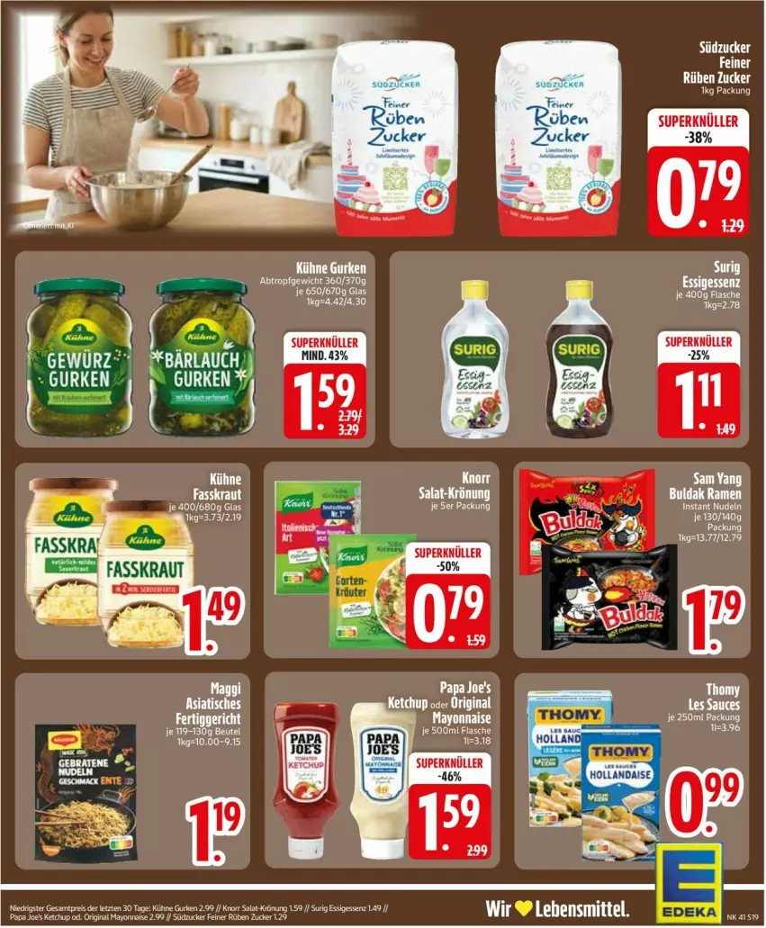 Aktueller Prospekt Edeka - Prospekte - von 05.10 bis 10.10.2026 - strona 21 - produkty: eis, gin, gurke, gurken, knorr, Kühne, Papa Joe's, reis, salat, südzucker, tee, Ti, zucker