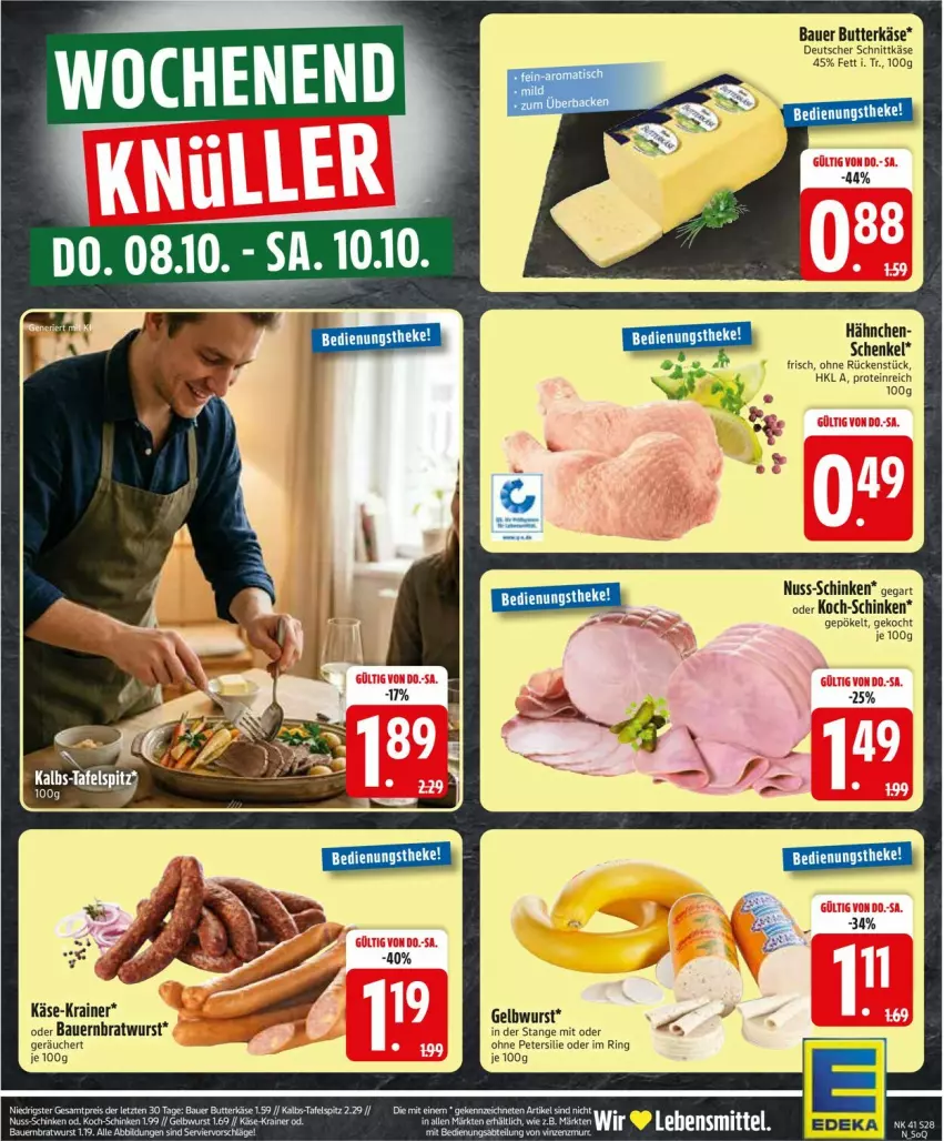 Aktueller Prospekt Edeka - Prospekte - von 05.10 bis 10.10.2026 - strona 32 - produkty: Abtei, auer, Bau, Bauer, bratwurst, butter, butterkäse, deutscher schnittkäse, henkel, Käse, nuss, petersilie, ring, schenkel, schinken, schnittkäse, Ti, wurst
