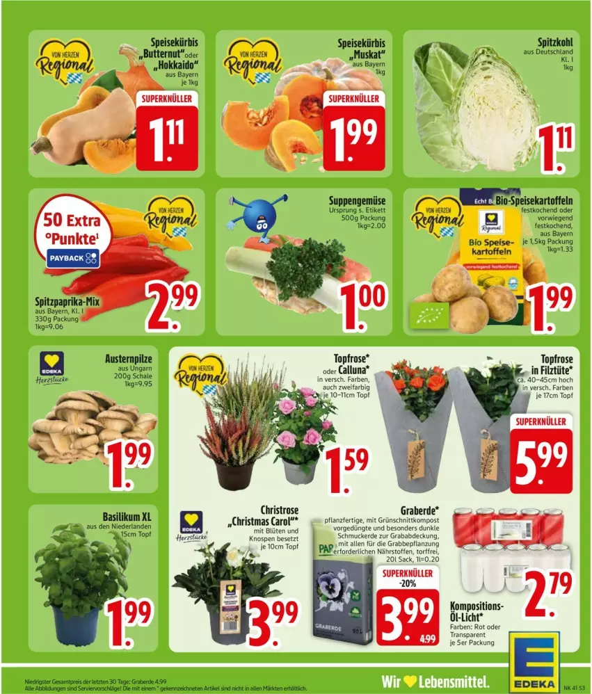 Aktueller Prospekt Edeka - Prospekte - von 05.10 bis 10.10.2026 - strona 5 - produkty: aust, Austern, basilikum, bio, Blüte, butter, deka, eis, erde, kartoffel, kartoffeln, Kürbis, pilze, reis, sac, Schal, Schale, Schmuck, spitzkohl, suppe, suppen, Ti, topf, Tüte, ZTE