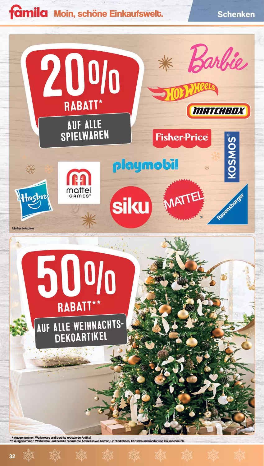 Aktueller Prospekt Famila - Prospekte - von 12.12 bis 17.12.2022 - strona 32 - produkty: Bau, Baumschmuck, eis, kerze, Kette, lichterkette, Schmuck, Spiele, spielwaren, Ti