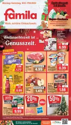 Gazetka promocyjna Famila - Prospekte - Gazetka - ważna od 17.12 do 17.12.2022 - strona 1 - produkty: angebot, angebote, aust, Bau, Baumschmuck, Becher, coppenrath, eis, elle, flammkuchen, flasche, granini, joghur, joghurt, kerze, Kette, kuchen, lamm, latte, lebensmittel, lichterkette, limo, milka, milka schokolade, nuss, Ofen, pils, pilsener, pizza, reis, saft, sahne, Sahnejoghurt, Schmuck, schoko, schokolade, schwein, Spiele, spielwaren, steinofen, steinofen pizza, Ti, torte, wagner, wein, zott, ZTE