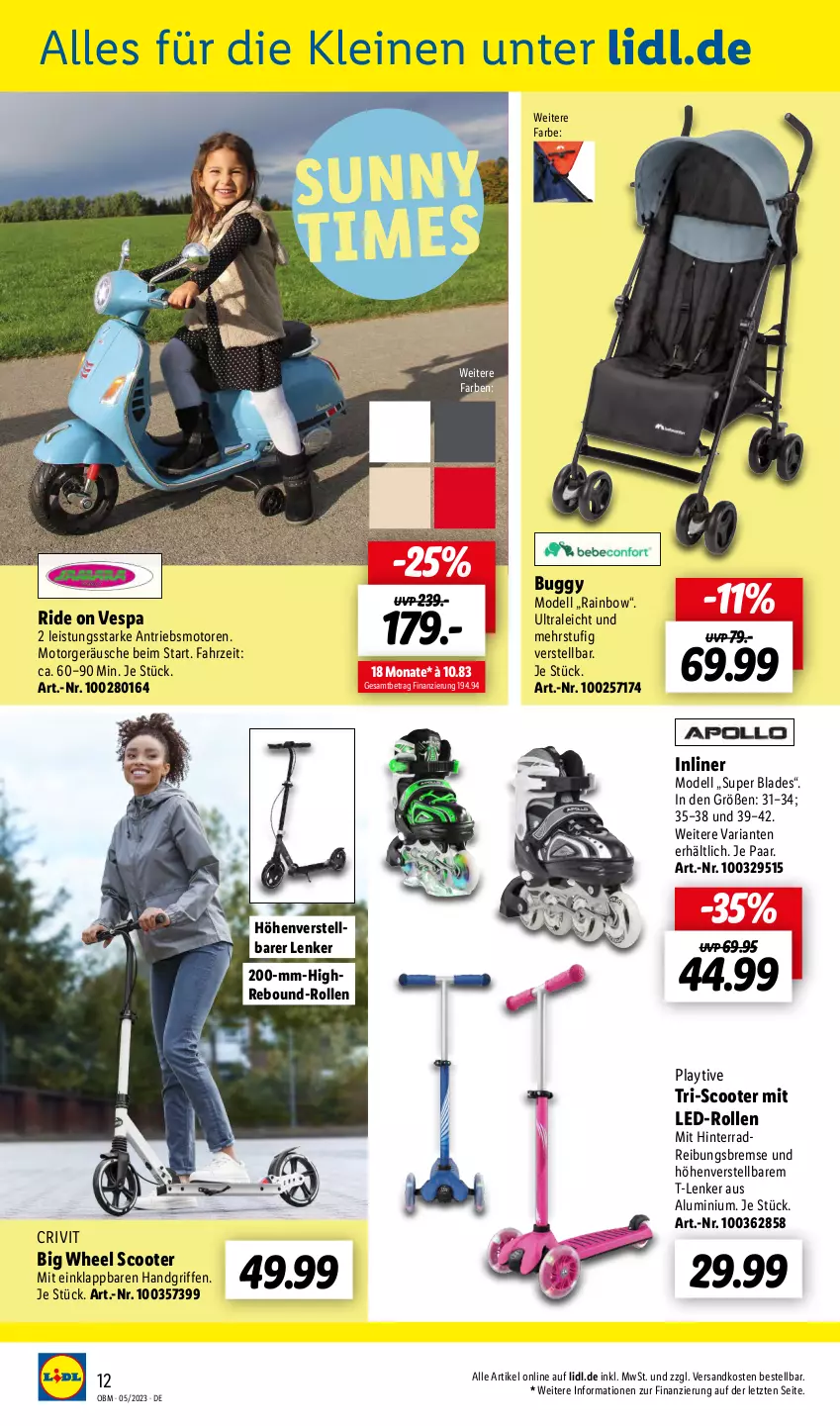 Aktueller Prospekt Lidl - Aktuelle Onlineshop-Highlights - von 01.05 bis 31.05.2023 - strona 12 - produkty: Buggy, crivit, dell, eis, leine, Mode, ndk, Ria, scooter, Ti, ZTE