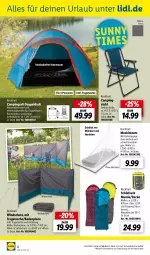 Gazetka promocyjna Lidl - Aktuelle Onlineshop-Highlights - Gazetka - ważna od 31.05 do 31.05.2023 - strona 6 - produkty: campingstuhl, decke, eis, matratze, moskitonetz, ndk, ohne matratze, ring, sac, schlafsack, sekt, stuhl, Tasche, Ti, tragetasche, wasser, Windschutz, Zelt, ZTE