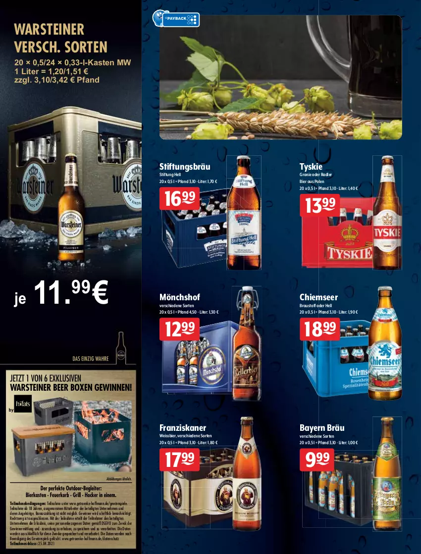 Aktueller Prospekt Getraenke Hoffmann - Prospekte - von 12.04 bis 17.04.2021 - strona 8 - produkty: angebot, angebote, asbach uralt, aust, bier, eis, erde, flasche, franziskaner, gewinnspiel, gin, Havana Club, kleiner feigling, kräuter, kräuterlikör, leine, LG, likör, limo, mönchshof, oder radler, radler, rum, sahne, scotch, scotch whisky, Spiele, steiner, Ti, tyskie, warsteiner, weck, weissbier, whisky, wodka, yeni raki