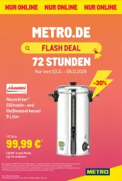 Gazetka promocyjna Metro - Online: Wochen-Angebote - Gazetka - ważna od 09.11 do 09.11.2025 - strona 1 - produkty: Glühwein, ndk, wasser, Wasserkessel, wein