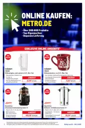 Gazetka promocyjna Metro - Online: Wochen-Angebote - Gazetka - ważna od 09.11 do 09.11.2025 - strona 2 - produkty: angebot, angebote, Becher, cola, edelstahl, eis, erde, getränk, getränke, Glühwein, kaffee, kakao, lebensmittel, Liege, Metro, ndk, Rauch, reis, Ria, rwe, schoko, schokolade, schokoladen, spülmaschinen, tee, Ti, wasser, Wasserkessel, wein