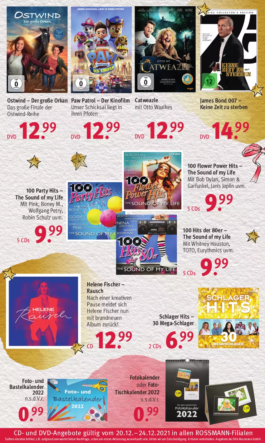 Aktueller Prospekt Rossmann - Prospekte - von 20.12 bis 24.12.2021 - strona 9 - produkty: angebot, angebote, dvd, fisch, fische, Fischer, Fotokalender, Paw Patrol, sim, Ti, tisch