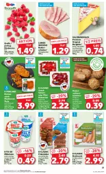 Gazetka promocyjna Kaufland - Prospekt - Gazetka - ważna od 19.07 do 19.07.2023 - strona 39 - produkty: angebot, angebote, Becher, beere, beeren, Bergkäse, bockwurst, brötchen, butter, dell, eis, elle, emmentaler, frikadellen, geback, gin, hartkäse, Heu, heumilch, himbeer, himbeere, himbeeren, kabanos, Käse, korn, mehl, milch, natur, Ofen, purland, reis, salami, salz, SalzburgMilch, Schal, Schale, schinken, schwein, shake, snack, snacks, steak, Ti, wein, wurst