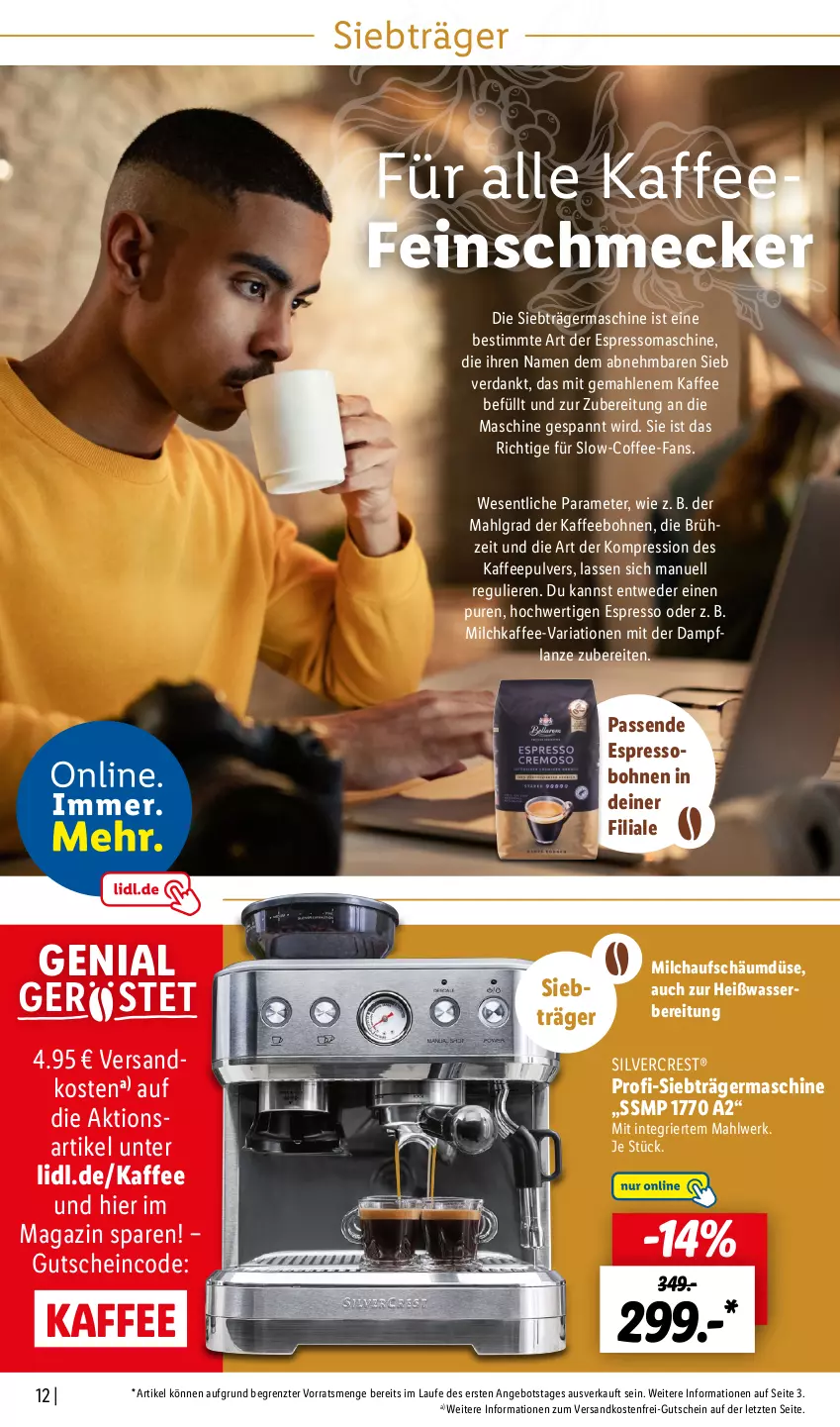 Aktueller Prospekt Lidl - Kaffee Magazin - von 25.09 bis 15.10.2022 - strona 12 - produkty: angebot, bohne, bohnen, espresso, espresso oder, Germ, gutschein, kaffee, kaffeebohnen, LG, magazin, milch, ndk, pflanze, Ria, silvercrest, Ti, versandkostenfrei, wasser, ZTE