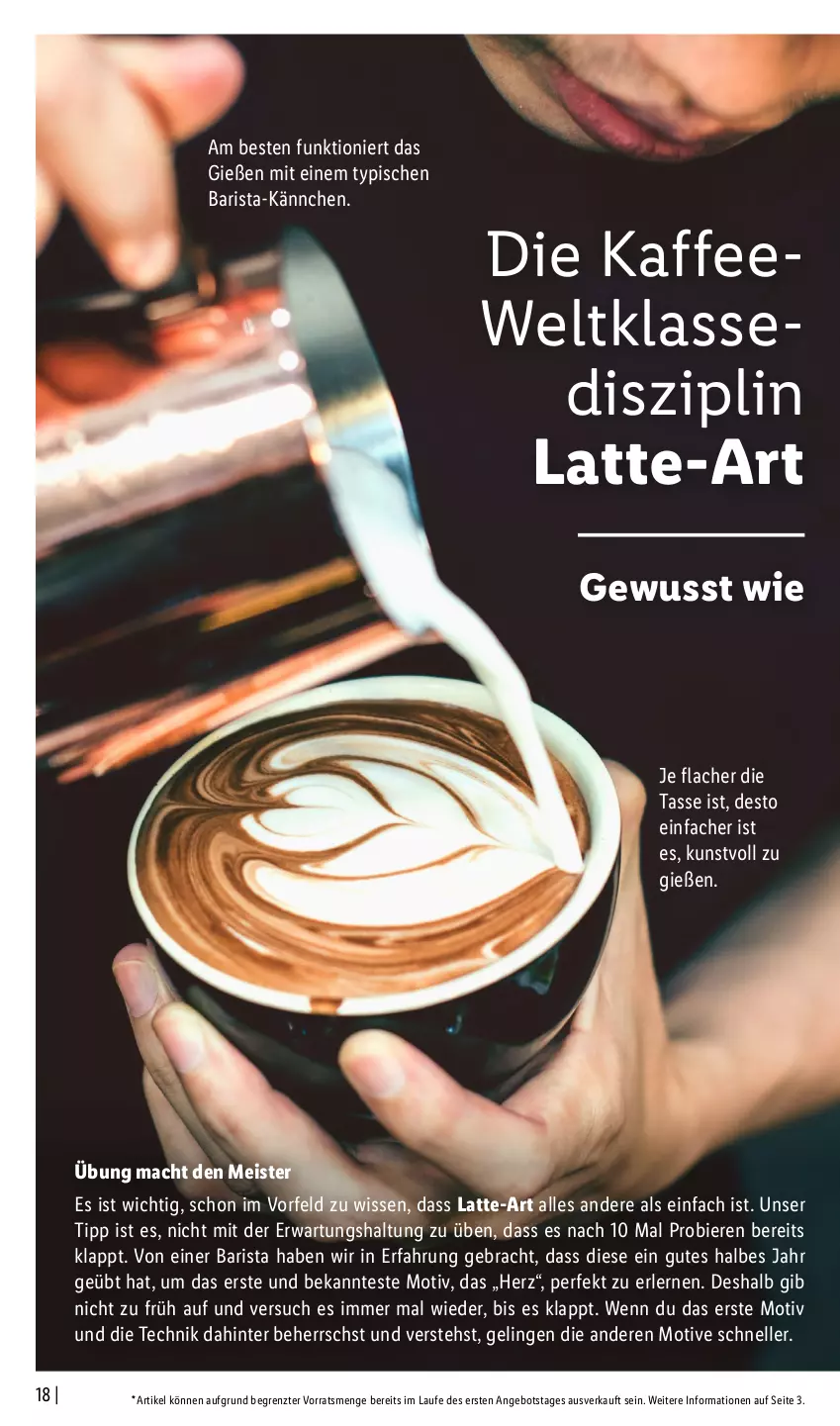 Aktueller Prospekt Lidl - Kaffee Magazin - von 25.09 bis 15.10.2022 - strona 18 - produkty: angebot, bier, Biere, eis, elle, kaffee, latte, mac, Meister, Ria, tasse, Ti, ZTE