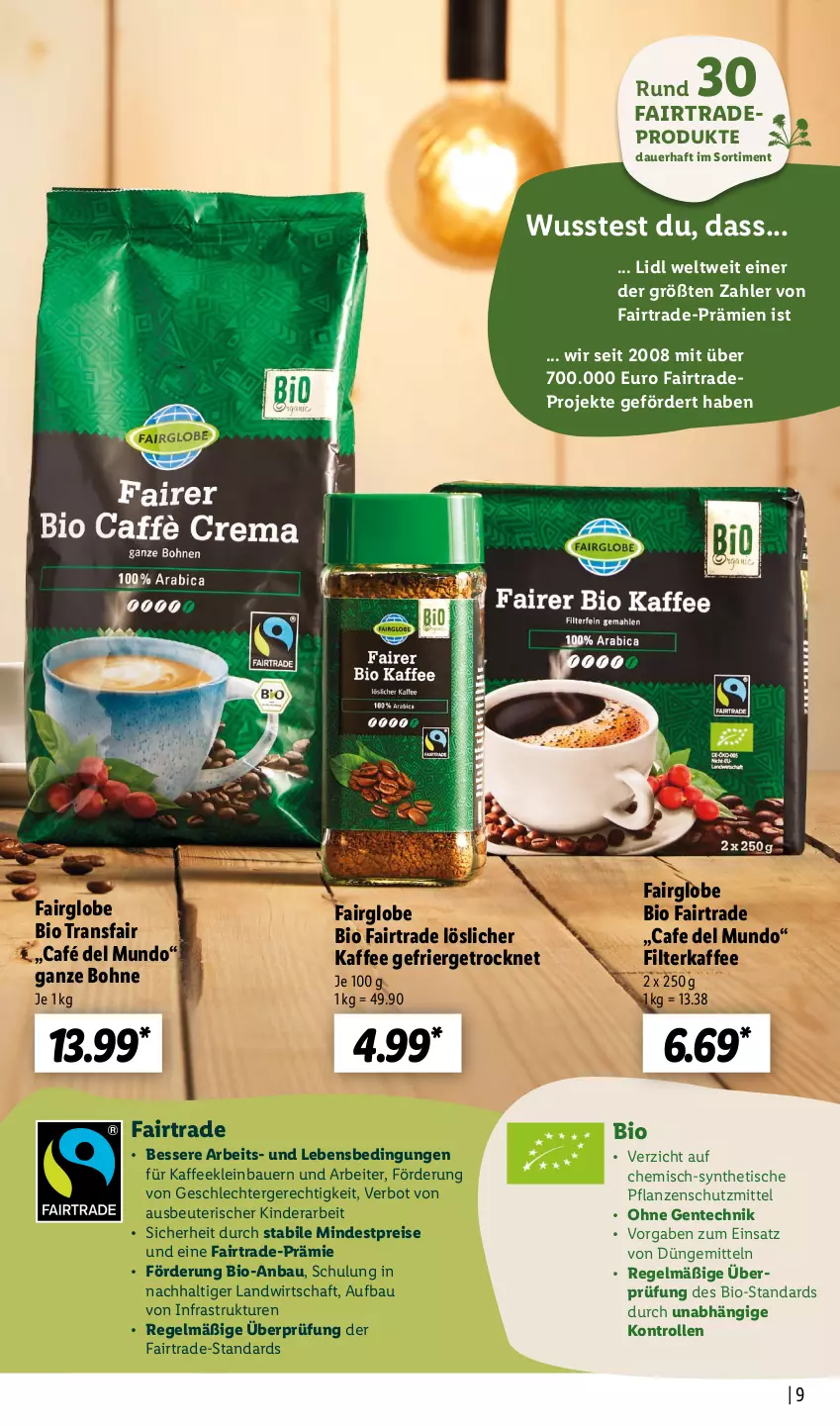 Aktueller Prospekt Lidl - Kaffee Magazin - von 25.09 bis 15.10.2022 - strona 9 - produkty: auer, Bau, Bauer, bio, bohne, eis, ente, filterkaffee, kaffee, Kinder, löslicher kaffee, pflanze, pflanzen, reis, Ti, tisch, usb