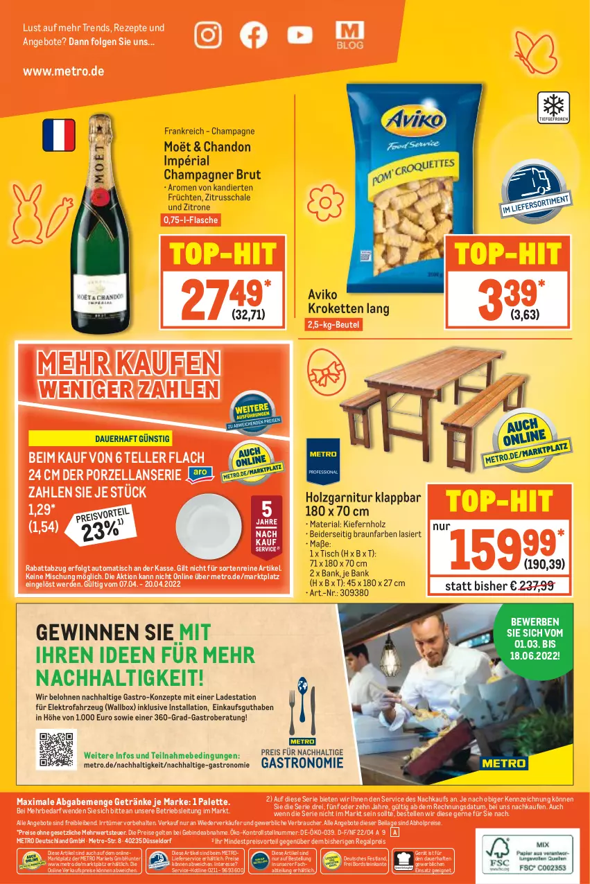 Aktueller Prospekt Metro - GastroJournal - von 07.04 bis 20.04.2022 - strona 36 - produkty: abholpreise, Abtei, angebot, angebote, auer, auto, Bank, beutel, braun, brut, champagne, champagner, eis, Elektro, elle, erde, flasche, früchte, früchten, garnitur, getränk, getränke, Holz, ilag, Kette, Kroketten, LG, lieferservice, Metro, Palette, preisvorteil, Rauch, regal, reis, rezept, rezepte, Ria, rwe, Schal, Schale, teller, Ti, tisch, top-hit, zitrone