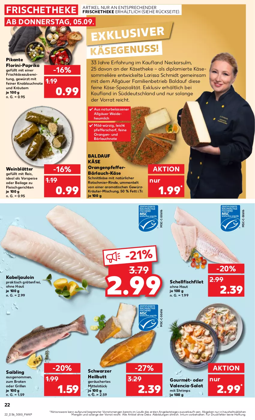 Aktueller Prospekt Kaufland - Prospekt - von 05.09 bis 11.09.2024 - strona 22 - produkty: angebot, braten, dip, eis, filet, fisch, fleisch, frischkäse, frischkäsezubereitung, gewürz, grill, Heu, heumilch, ilag, Käse, käsetheke, knoblauch, kräuter, kräutern, LG, Mantel, milch, natur, nuss, orange, orangen, paprika, pfeffer, reis, rind, Saibling, salat, schnittkäse, Spezi, Ti, tisch, vorspeise, wein, WICK, ZTE