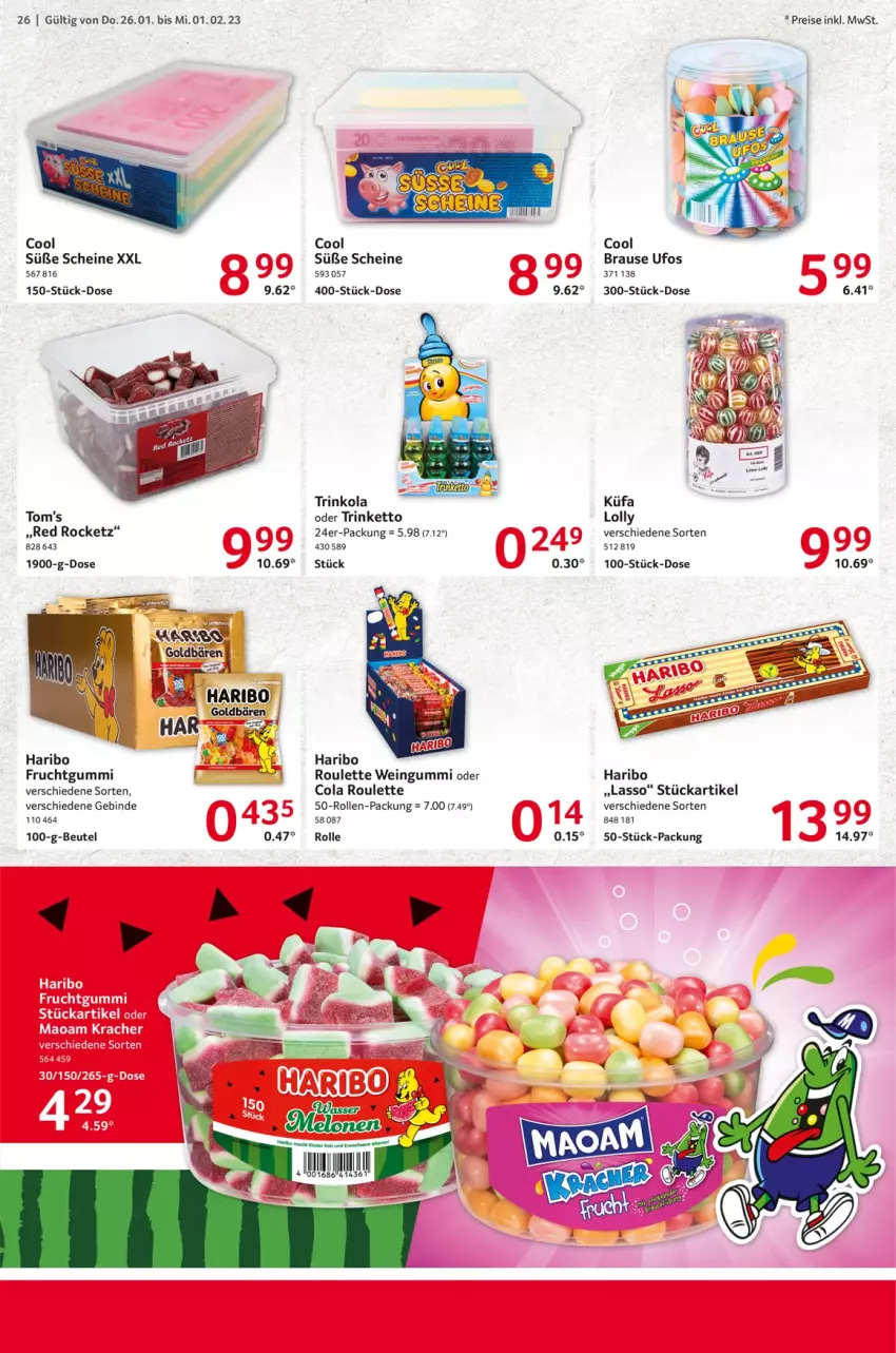 Aktueller Prospekt Selgros - Food - von 26.01 bis 01.02.2023 - strona 26 - produkty: beutel, brause, cola, eis, frucht, fruchtgummi, haribo, reis, Ti, wein