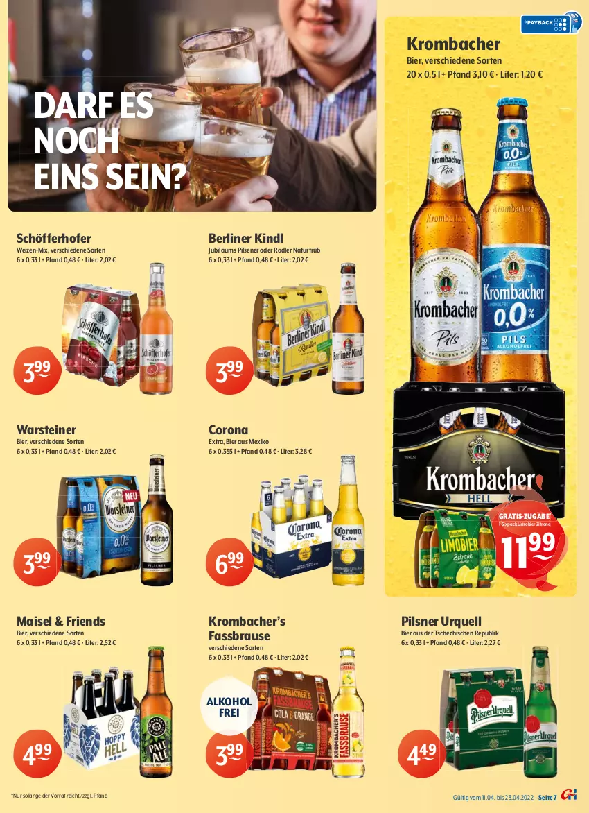 Aktueller Prospekt Getraenke Hoffmann - Prospekte - von 11.04 bis 23.04.2022 - strona 7 - produkty: alkohol, amecke, berliner, berliner kindl, bier, bio, bio limo, bitter lemon, brause, coca-cola, cola, corona, eis, eistee, fanta, fassbrause, fever-tree, gin, ginger, ginger ale, Happy Day, Jubiläums, krombache, krombacher, limo, Limobier, mais, Mezzo Mix, Mio Mio, natur, Nektar, oder radler, pils, pilsener, pilsner, pilsner urquell, Proviant, radler, Rauch, saft, schöfferhofer, schorle, sprite, steiner, tee, Ti, volvic, warsteiner, Wild, wild berry, zitrone