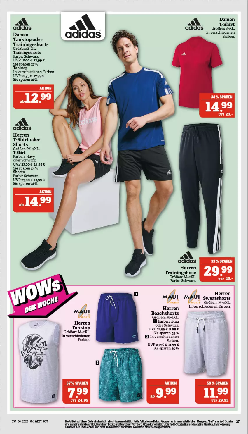 Aktueller Prospekt Marktkauf - Prospekt - von 23.07 bis 29.07.2023 - strona 37 - produkty: eis, hose, reis, schuhe, shirt, shorts, Sport, sweatshorts, T-Shirt, tanktop, Ti, Trainingshose