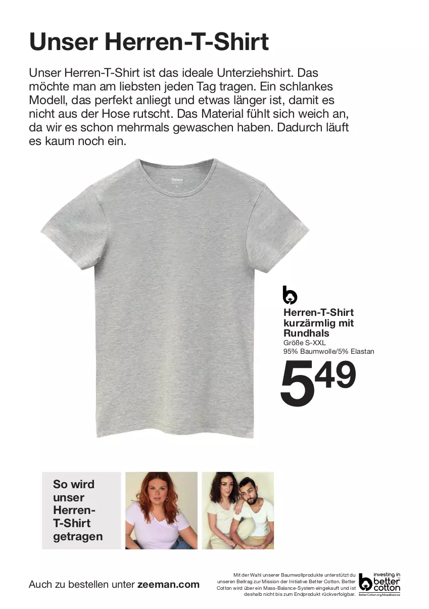 Aktueller Prospekt Zeeman - Prospekte - von 02.03 bis 15.03.2024 - strona 4 - produkty: Bau, baumwolle, bett, dell, elle, herren-t-shirt, hose, LG, Mode, Ria, shirt, T-Shirt, Ti, wolle