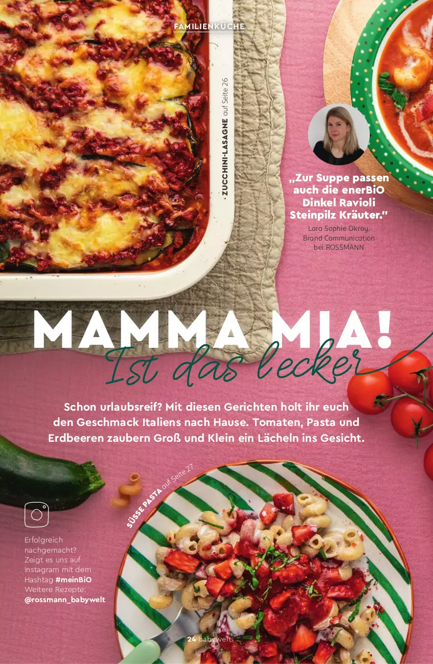 Aktueller Prospekt Rossmann - Prospekte - von 12.05 bis 06.07.2025 - strona 24 - produkty: beere, beeren, bio, erdbeere, erdbeeren, kräuter, küche, lasagne, LG, mac, mam, pasta, ravioli, rezept, rezepte, suppe, Ti, tomate, tomaten, zucchini